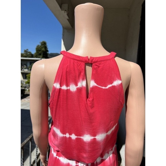 Calvin Klein Watermelon Pink Tie Dye Stretch Jersey Maxi or Midi Dress Size XS - Picture 5 of 9